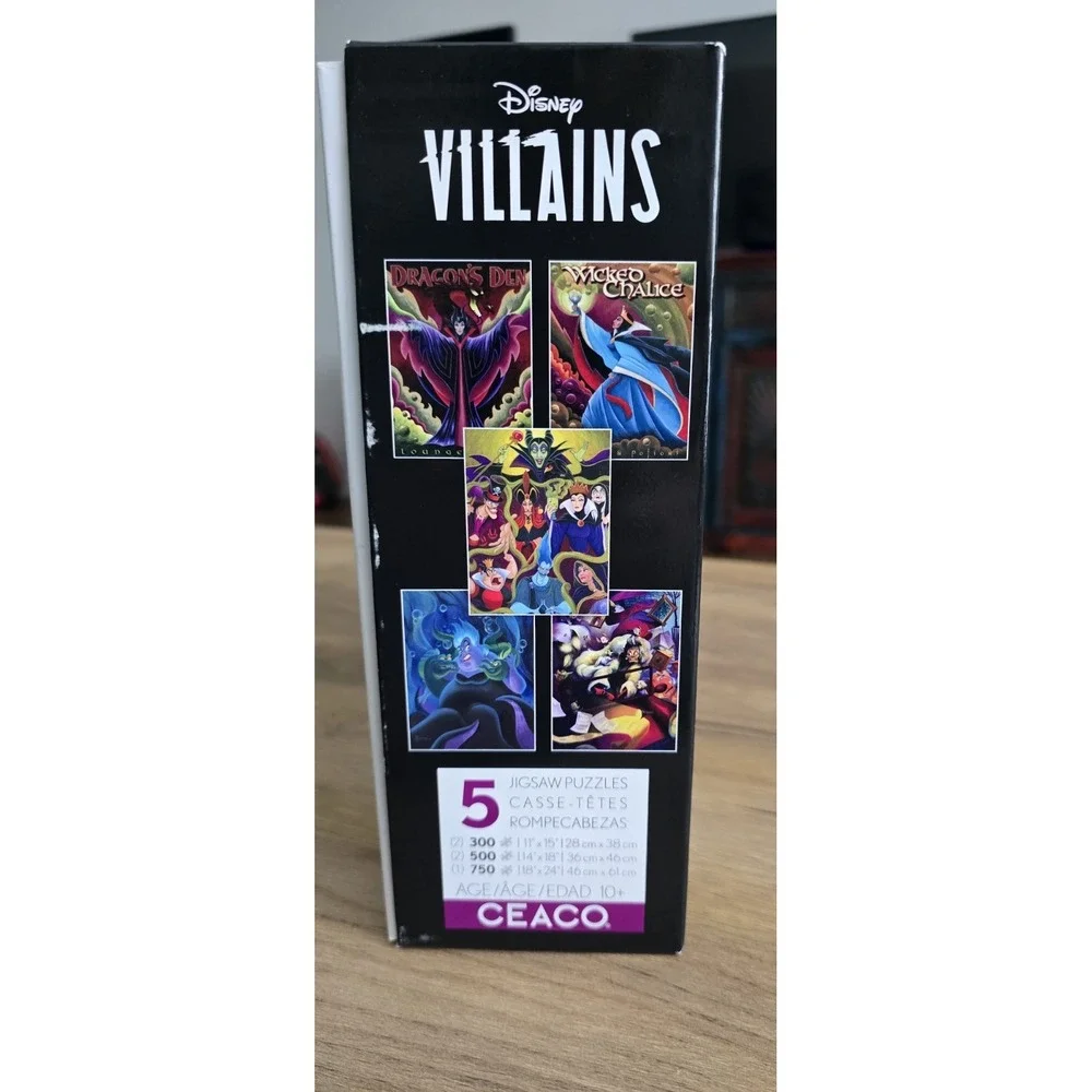 Disney Villains 5 Jigsaw Puzzle Set Ceaco 3702-3 Maleficent Ursula 2350 Pieces